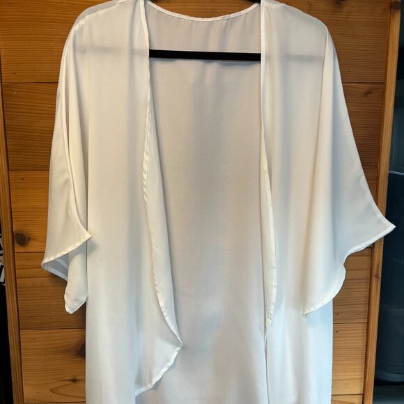 White Open Front Sheer Cardigan - L - Picture 2 of 8